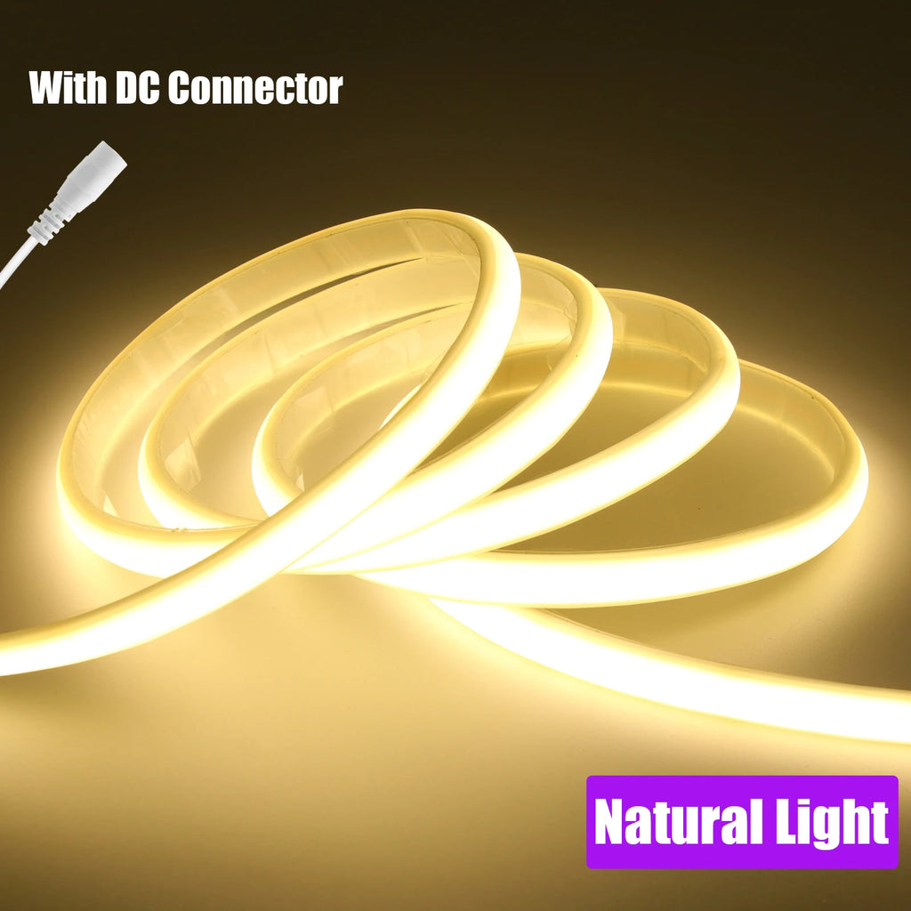 Waterproof Flexible COB Neon Light DC 12V 24V Milky White 3000K 4000K 6000K 0.5M-20M for Home Indoor Outdoor Decoration