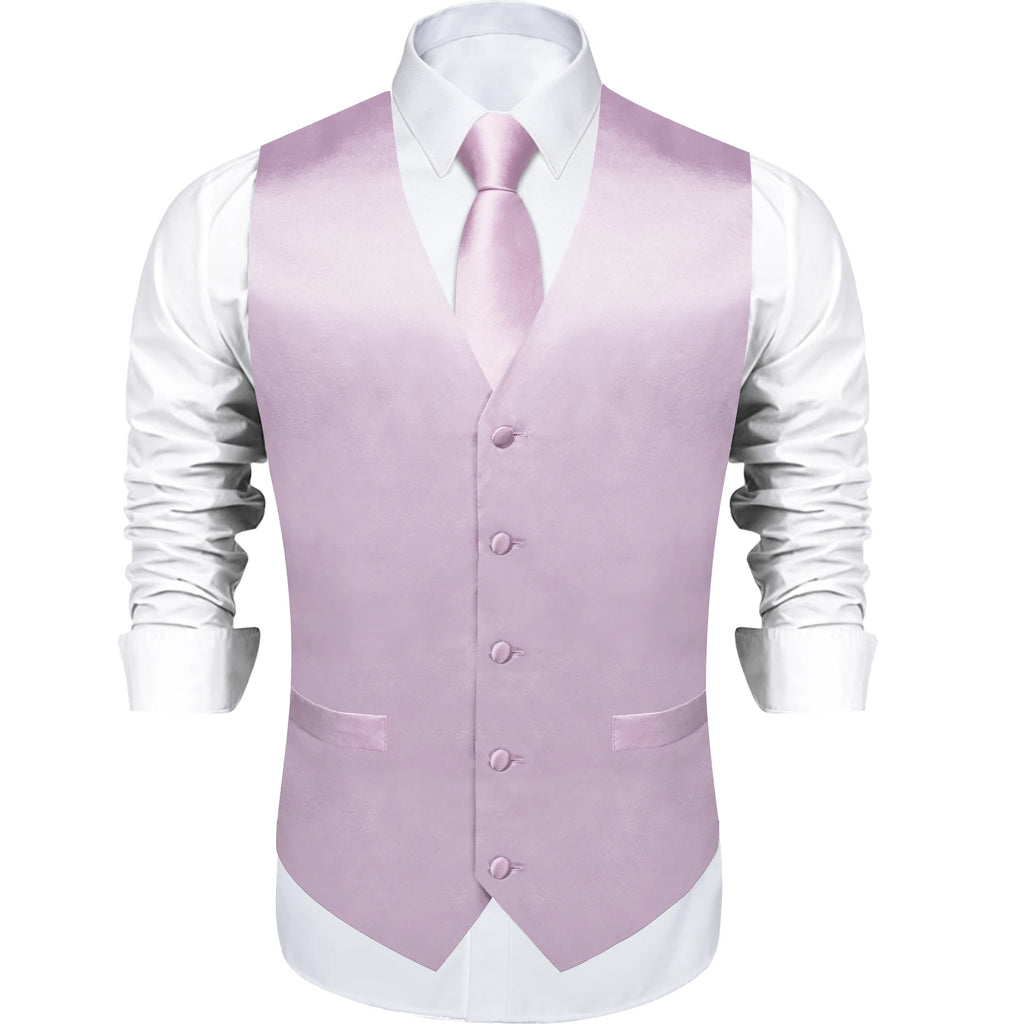 Satin Men's Solid Blue Suit Vest with Tie Handkerchief Cufflinks Business Formal Waistcoat Wedding Prom Men Sleeveless Jacket