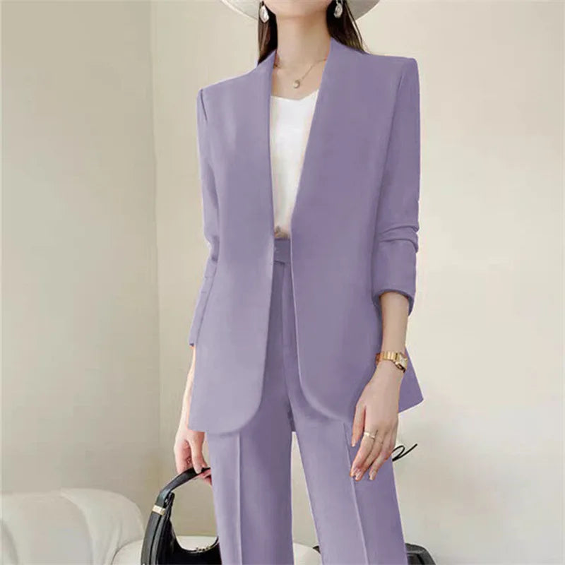 Fashion 2 Piece Sets Women Outfits Spring Autumn New in Korean Pants Sets Commuter Elegant Suit Coat 2 Piece Sets Women
