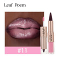 Pink Brown Tapered Lip Liner Contour Pencil Double Head Mirror Plumping Lip Glaze Crystal Lip Gloss Sexy Red Lips Tint Makeup