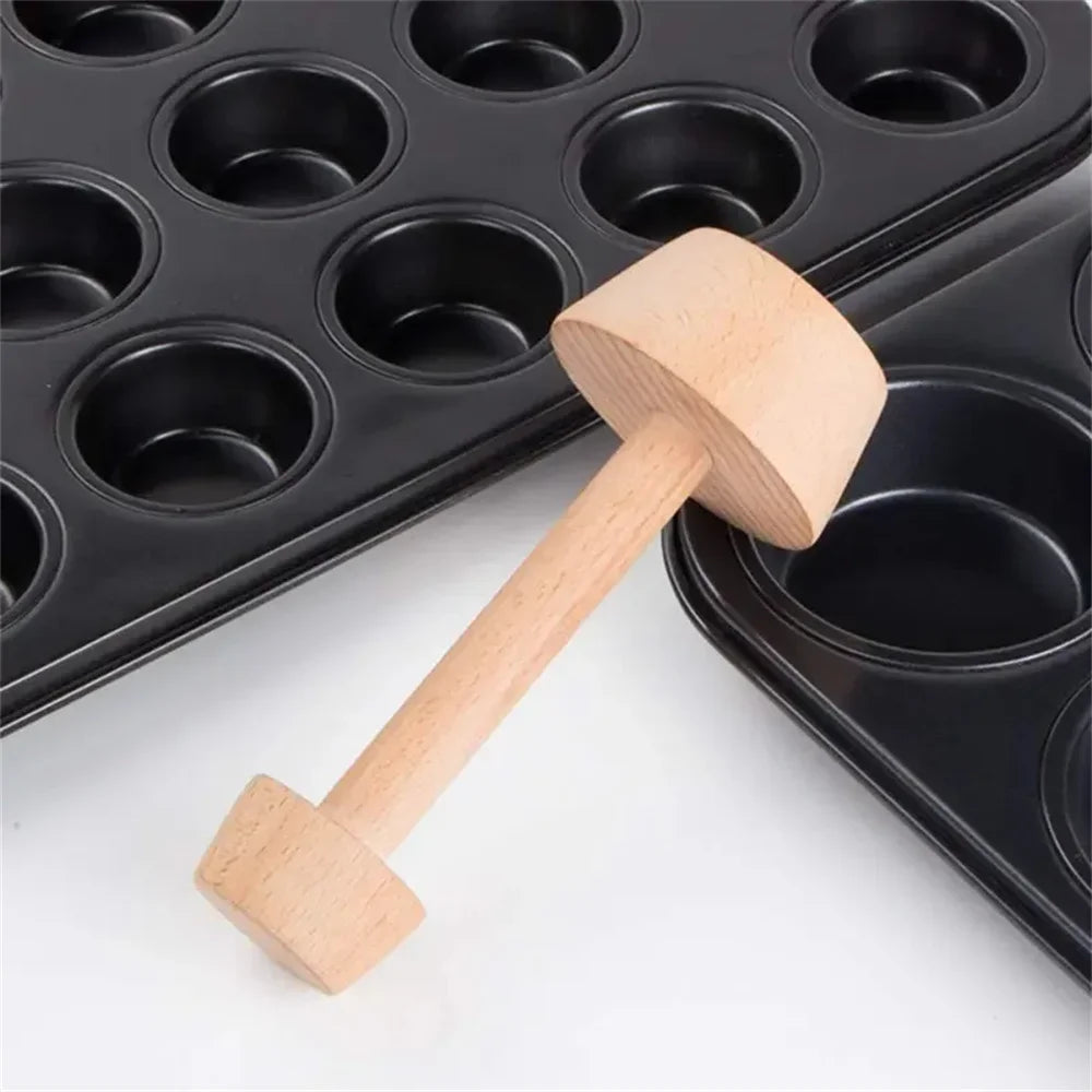 Premium Wooden Egg Tart Mold Double Side Tart Tamper Pastry Shaped Pusher For Baking Eggtart Pies Cake Kitchen Gadgets Tools
