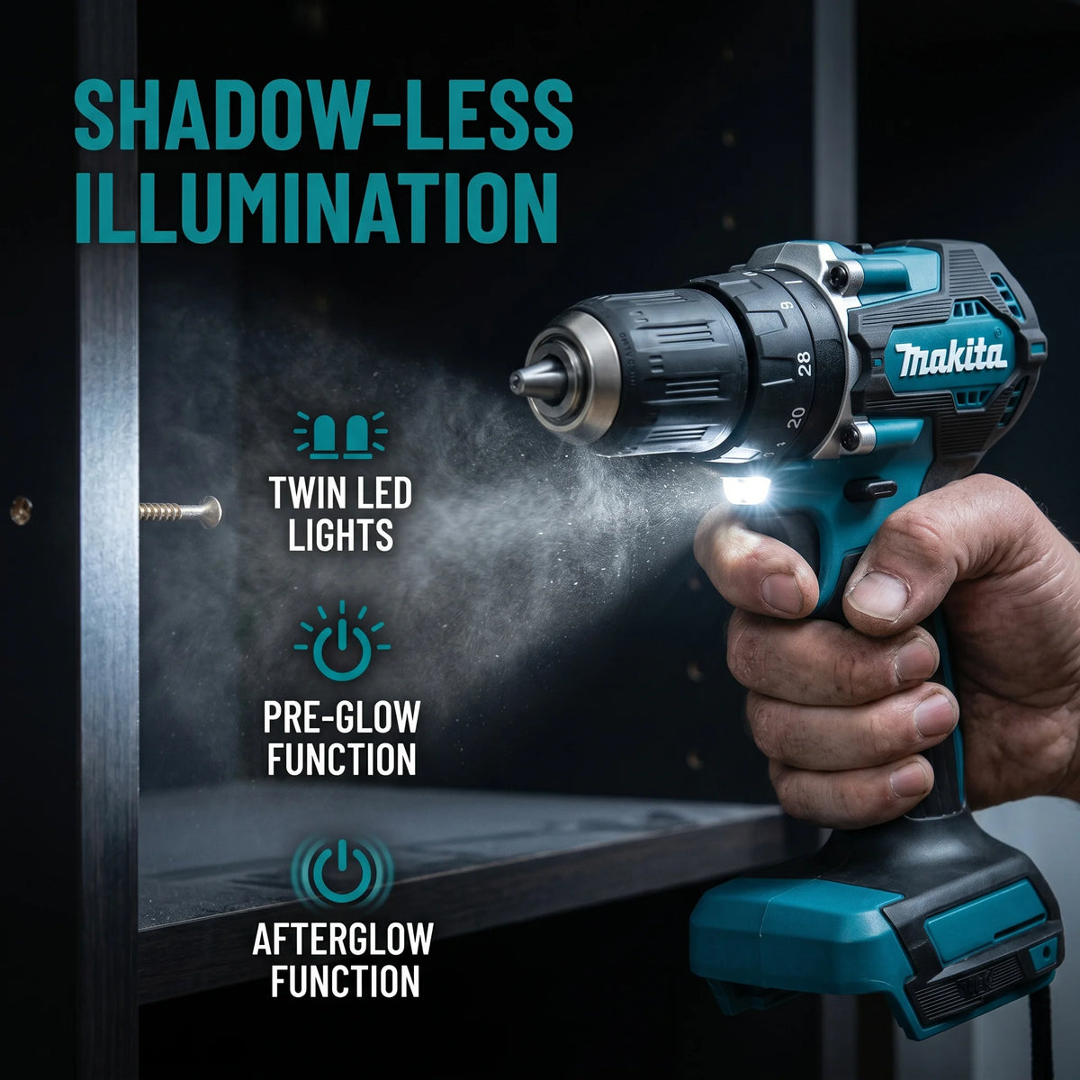Makita DDF487 18V Lithium Brushless Hand Drill Driver Ergonomic Cordless Gear For Hardware Mounting Repairs
