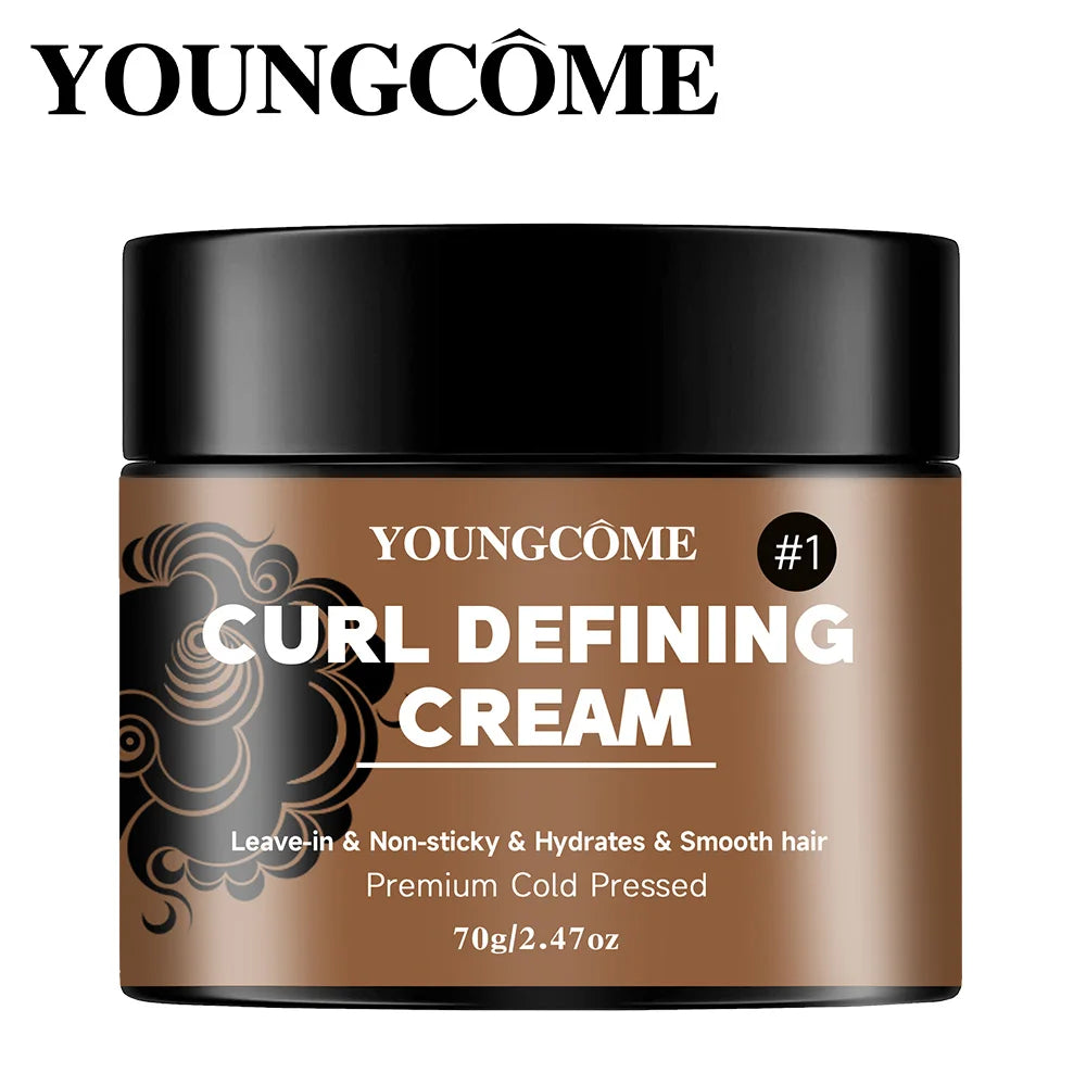 Black Castor Oil Curl Defining Cream Non-stick Hydrates & Eliminates Frizz, Hair-Smoothing Anti-Frizz Cream to Define Quick Repa