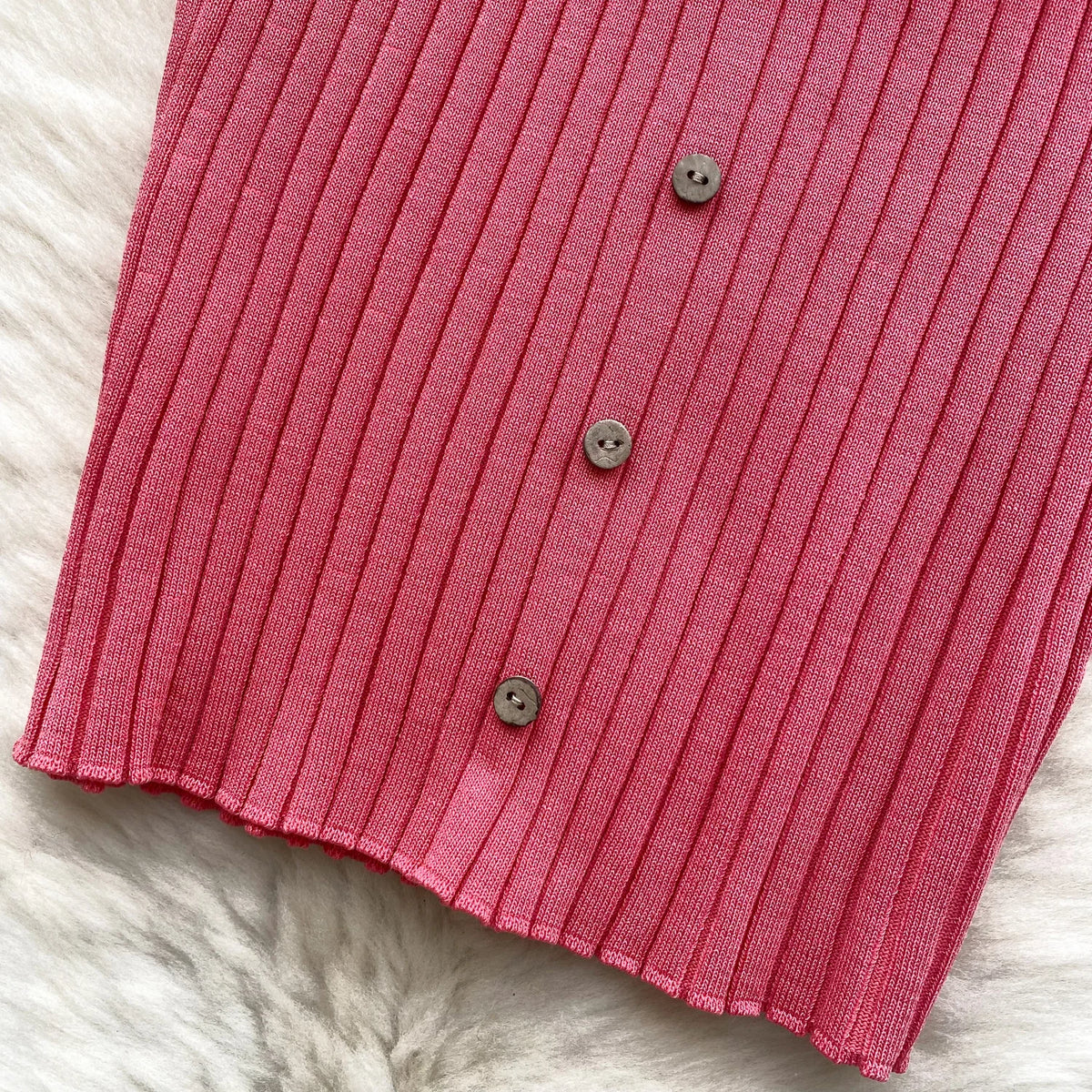 2025 New Pink Solid Button Front Spaghetti Dress Sexy Knit Slash Neck Mini Dress Bodycon Women's Clothing Outfits Ruffles