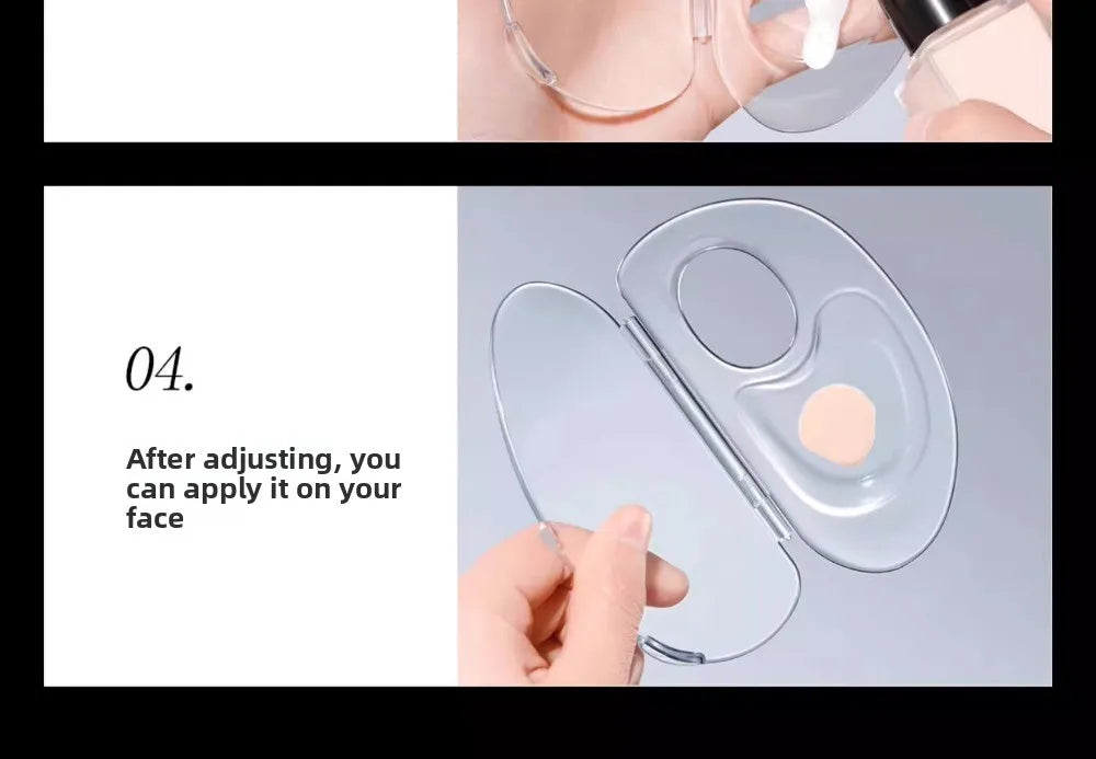 Collapsible Acrylic Foundation Mixing Palette with Storage – Portable Makeup Tool for Artists & Beauty Enthusiasts