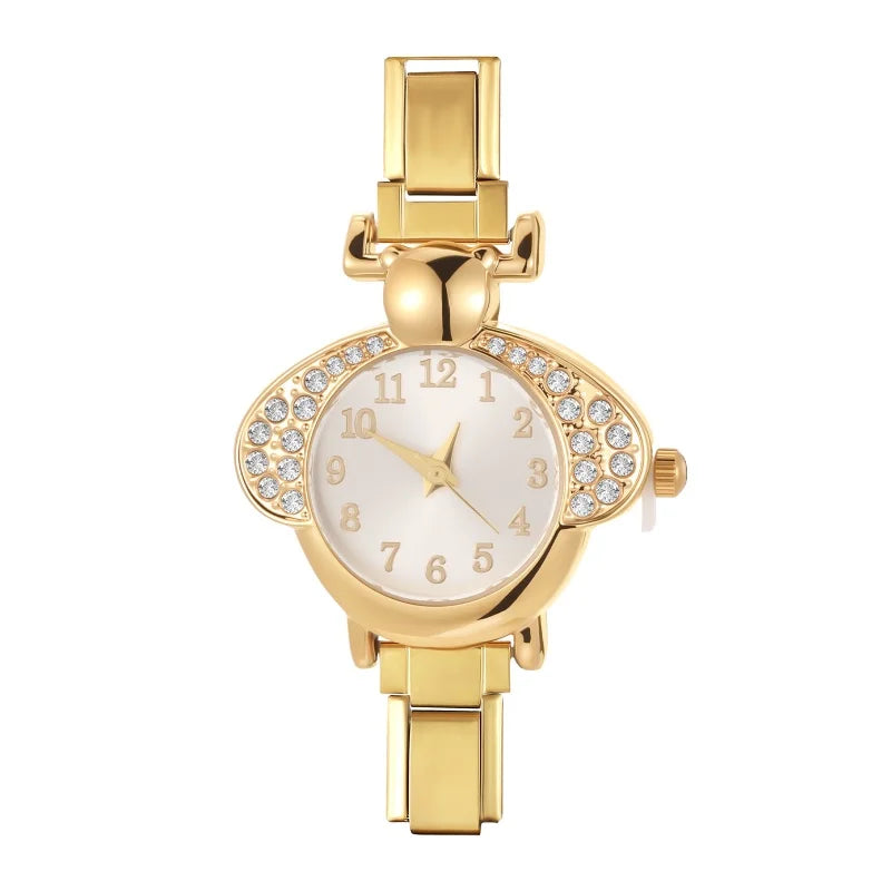 Irregular alloy case Arabic numeral classic dial Stars-shaped diamond-encrusted fashion Stainless Steel Bracelet ladies watch