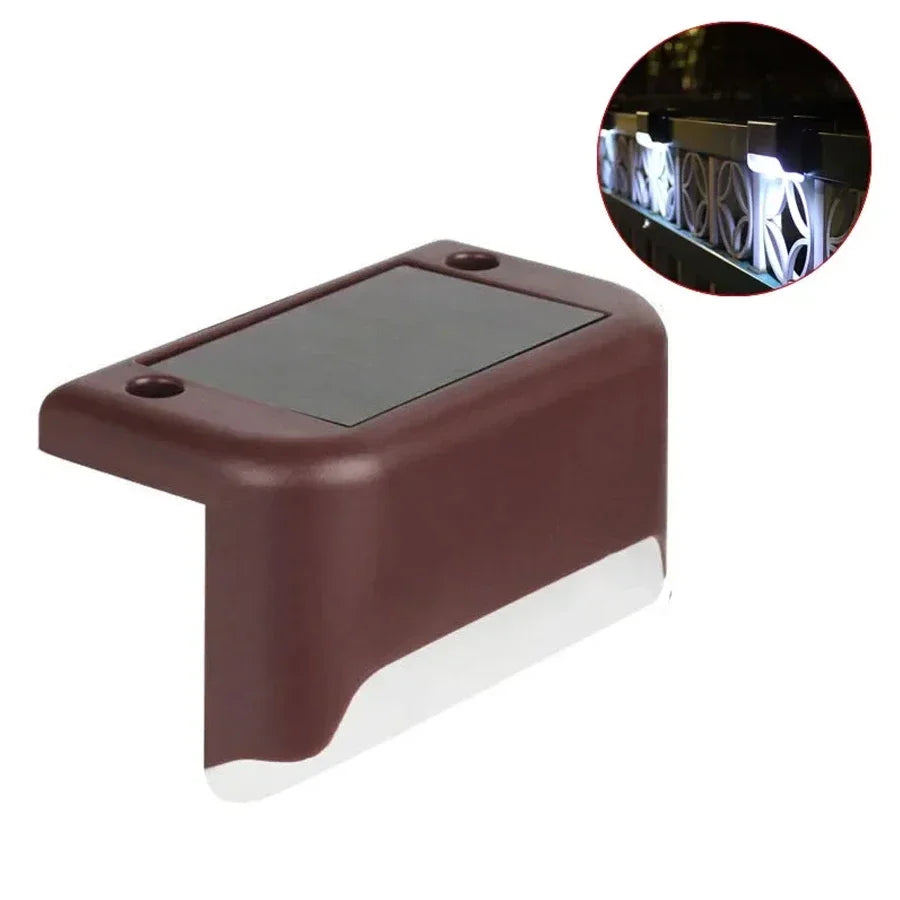 1/4PCS Solar LED Deck Lights Waterproof Outdoor Step Fence Lighting for Patio Yard Stairs Automatic Dusk-to-Dawn L-Shaped Design