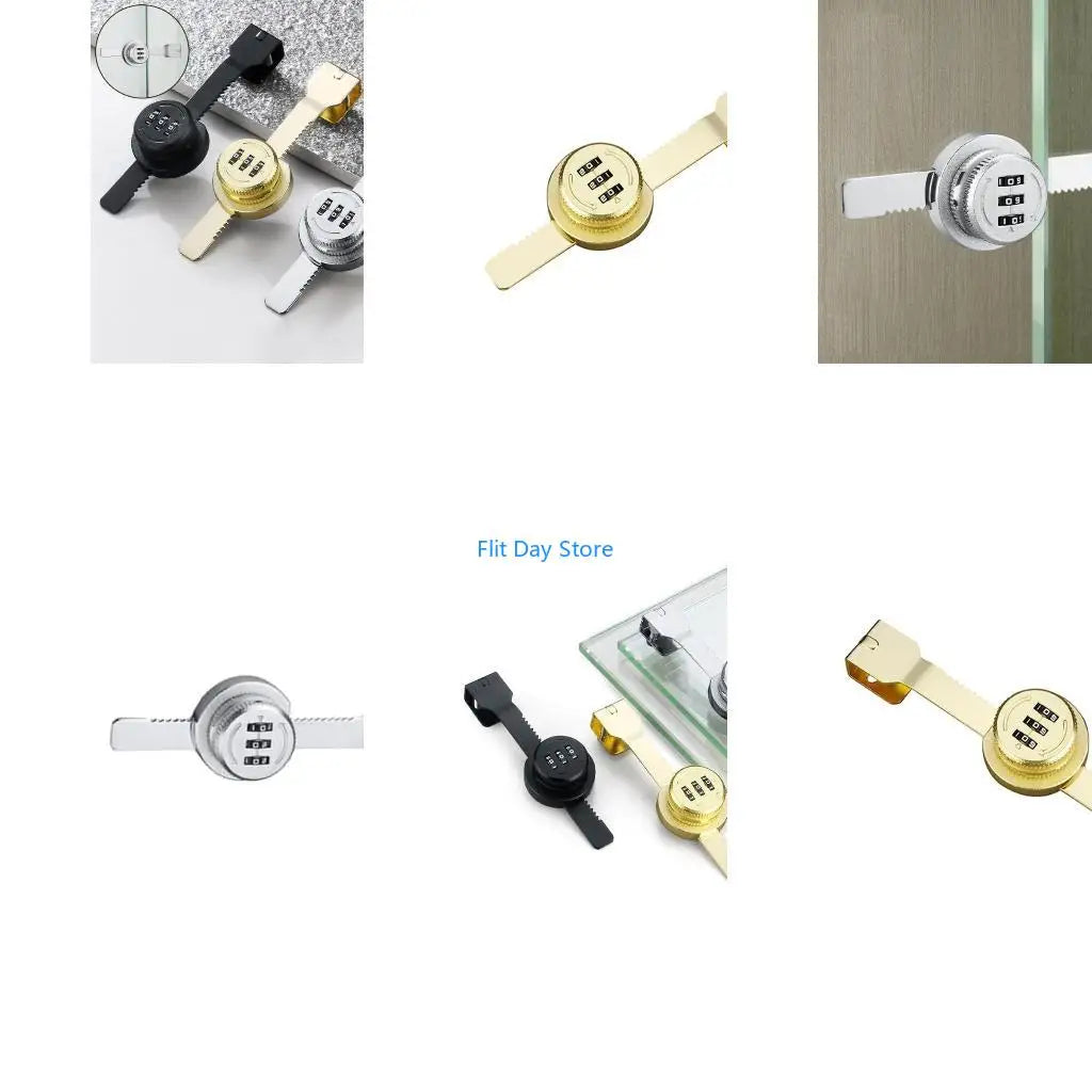 F92C 3Digit Combination Lock Mechanical Password Lock Sliding Glass Door Lock