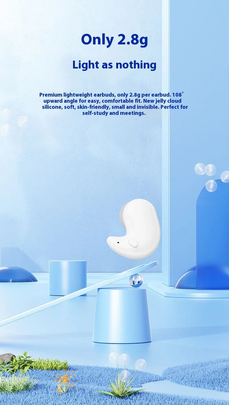 Lenovo Bluetooth Wireless Earphones Small Earbuds Sleeping Sport Invisible Headphones Bass Sound Quality Headset Sliding Cover