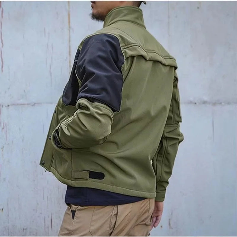 Waterproof Shark Skin Tactical Sets Mens Thicken Fleece New Soft Shell Combat Jackets+windproof Warm Cargo Pant 2 Piece Set