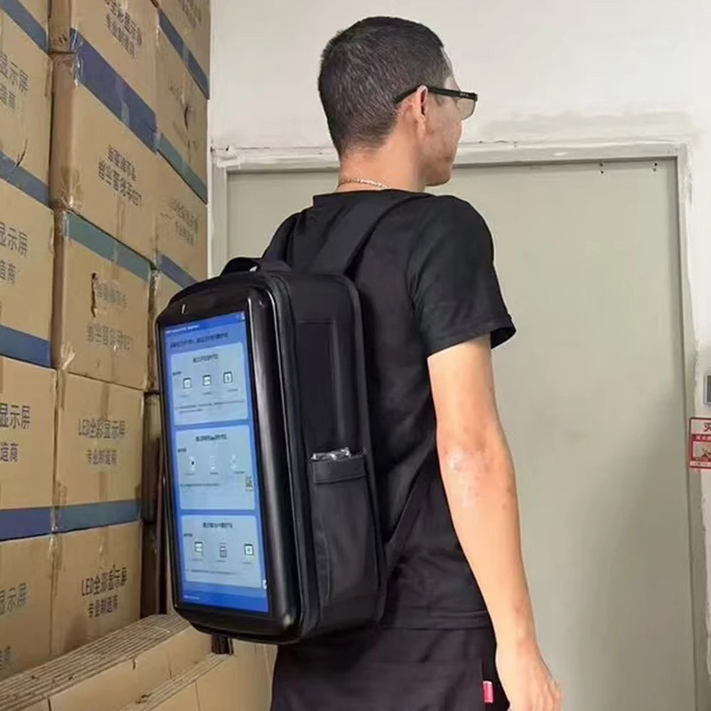 Enhance  Advertising Campaign with 21.5 Inch 18.5 Inch LCD Backpack Advertising Machine LCD Display Box Bag Expansion Backpack