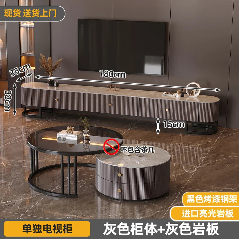 Modern Metal Handles Tv Stand European Unique Simple Minimalist Tv Stand Trendy Industrial Tv Meubel Furniture Home Living Room