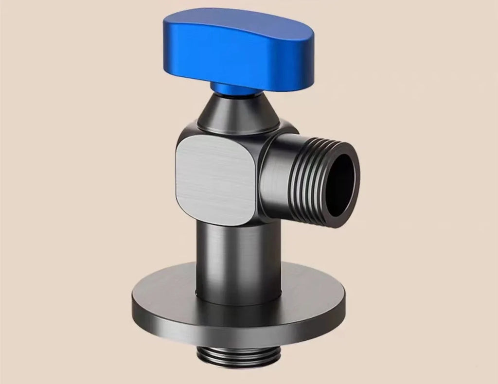 Tuqiu Brass Angle Valve Water Control Valve Chrome Gray Corner Valve Bathroom Tap Water Valve 1/2*1/2 Brass Angle valves