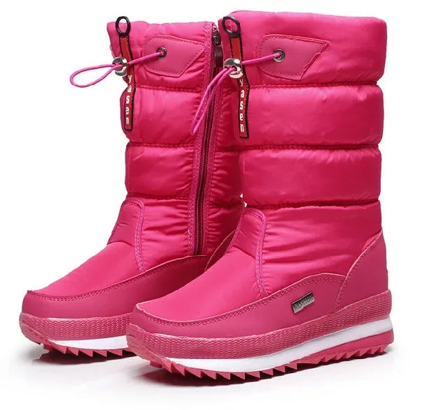Winter Boots Thick Plush Waterproof Non-slip Boots Fashion Women Winter Shoes Warm Fur Botas Mujer Women Snow Boots Platform