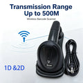 Wireless Barcode Scanner 1D 2D QR Reader with Charging Base High Speed Scanning Stable Connection for Store Warehouse Logistics