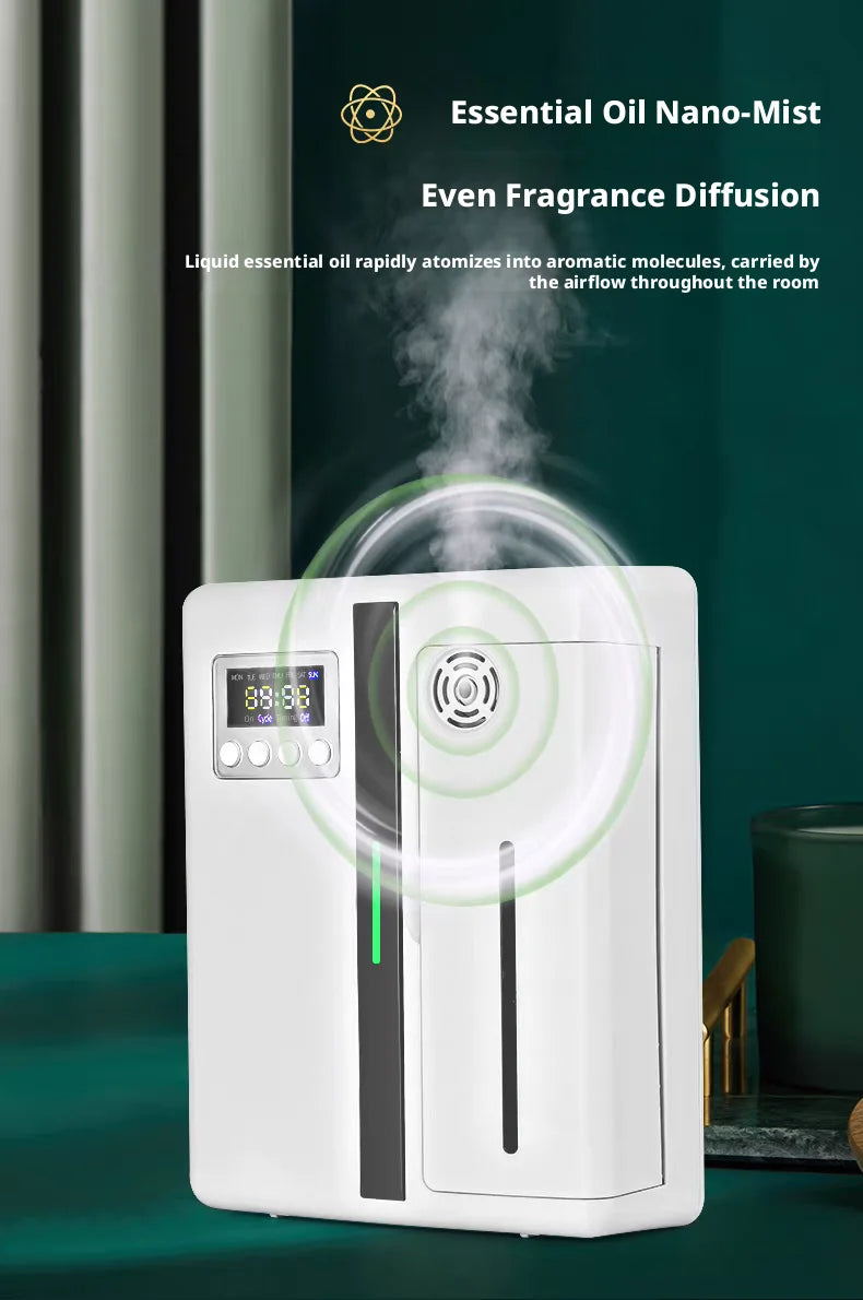 Smart Aroma Diffuser 300m³ Built-in Pressurized Fan Nano Mist Atomization Waterless Essential Oil Scent Machine for Home Hotel