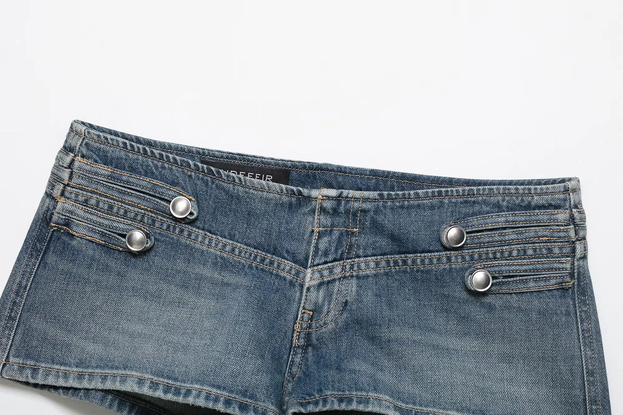 HH Women Shorts Suit Versatile Splicing Button Decoration Casual Denim Jacket+2026 Fashion High Street Low Waist Mini Shorts