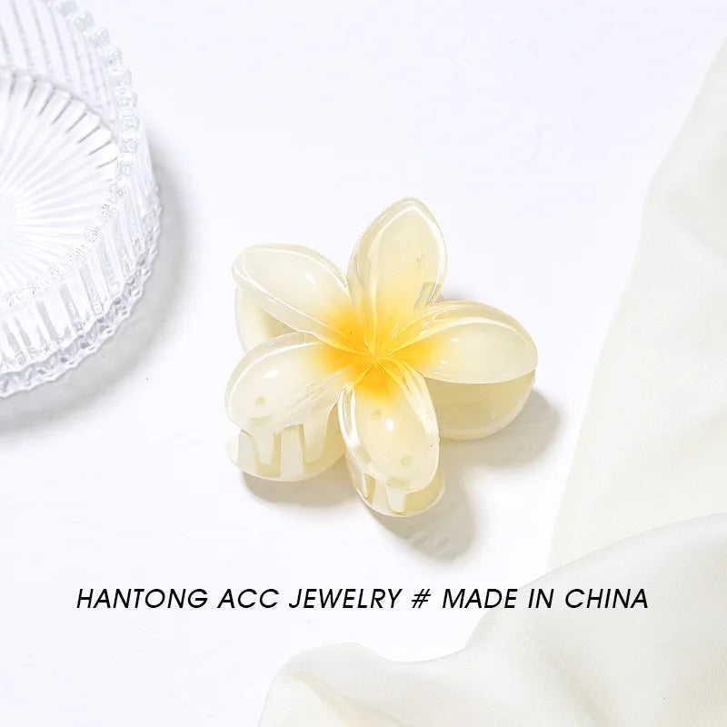 Plumeria Hair Clips Flower Hair Claw Clip Trendy HairClips Korean Hair Accessories For Girls