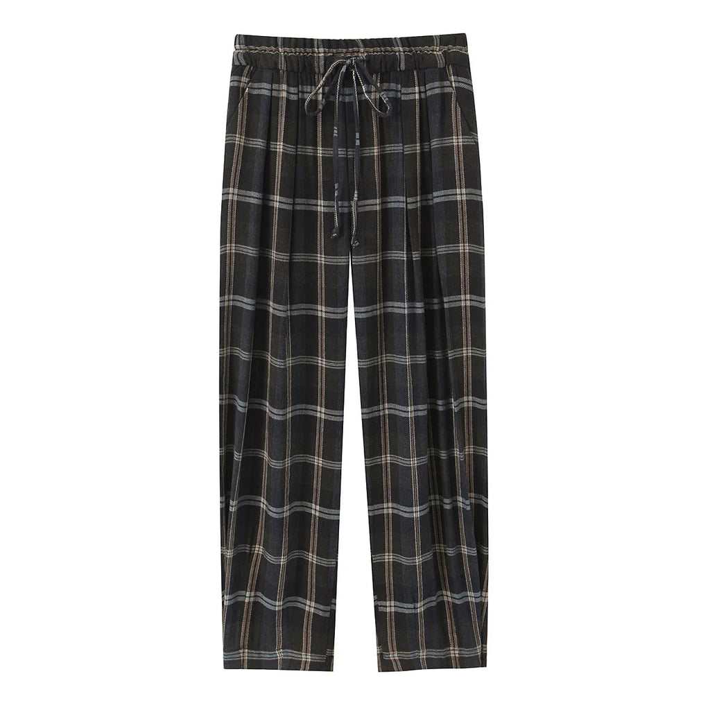 HH Women Spring Fashion Versatile Pocket Decorated Loose Pants Female High Street Casual Elastic Waist Drawstring Trousers Mujer