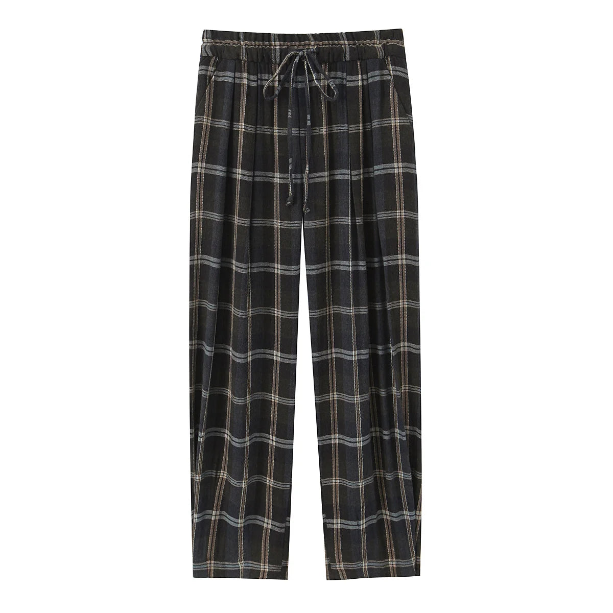 HH Women Spring Fashion Versatile Pocket Decorated Loose Pants Female High Street Casual Elastic Waist Drawstring Trousers Mujer