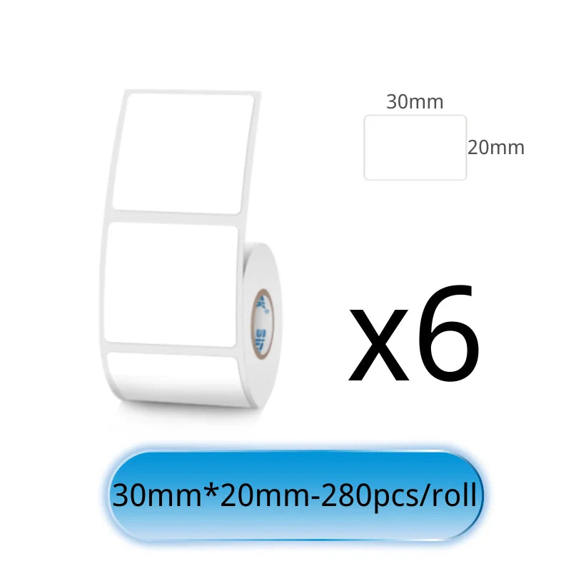 SINMARK White Sticker 3/6/10 Rolls Waterproof Paper Adhesive Label Anti-Oil Use for SK58/SK20/SK35 Mini Thermal Printer Tape
