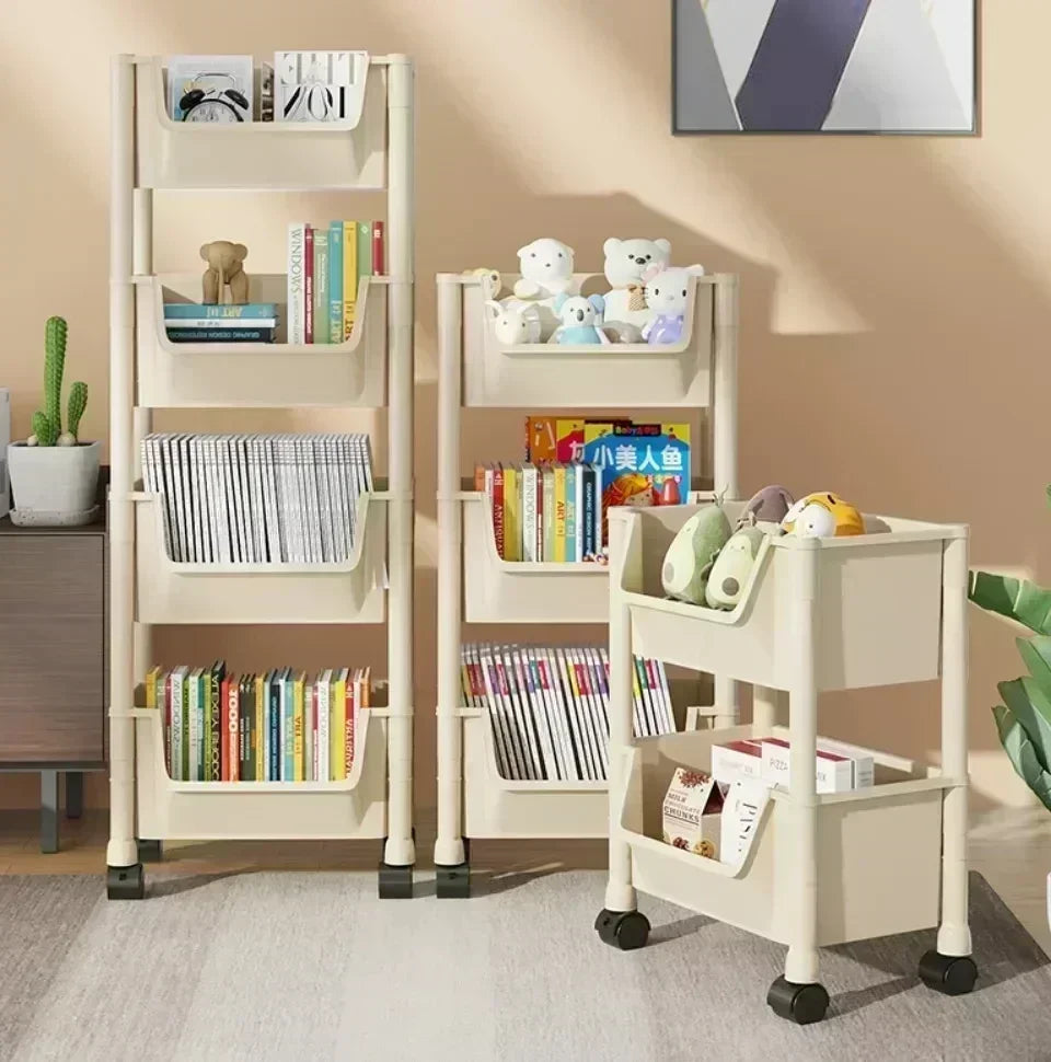 Trolley Bookshelf Kitchen Storage Rack Kitchen Corner Narrow Slit Storage Living Room Cabinet Bathroom Home Organizer Gifts