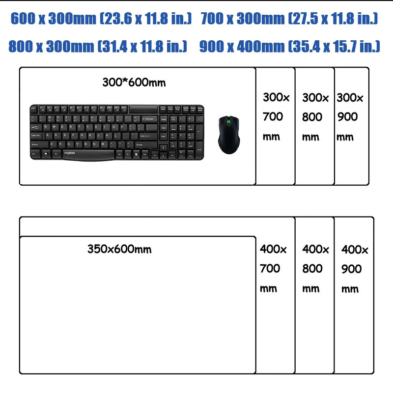 Black Gaming Mousepad XXL Rubber Non-slip Office Deskmat Anime Girl Playmat C-Cyberpunks Style Lock Edge PC Keyboard Accessories