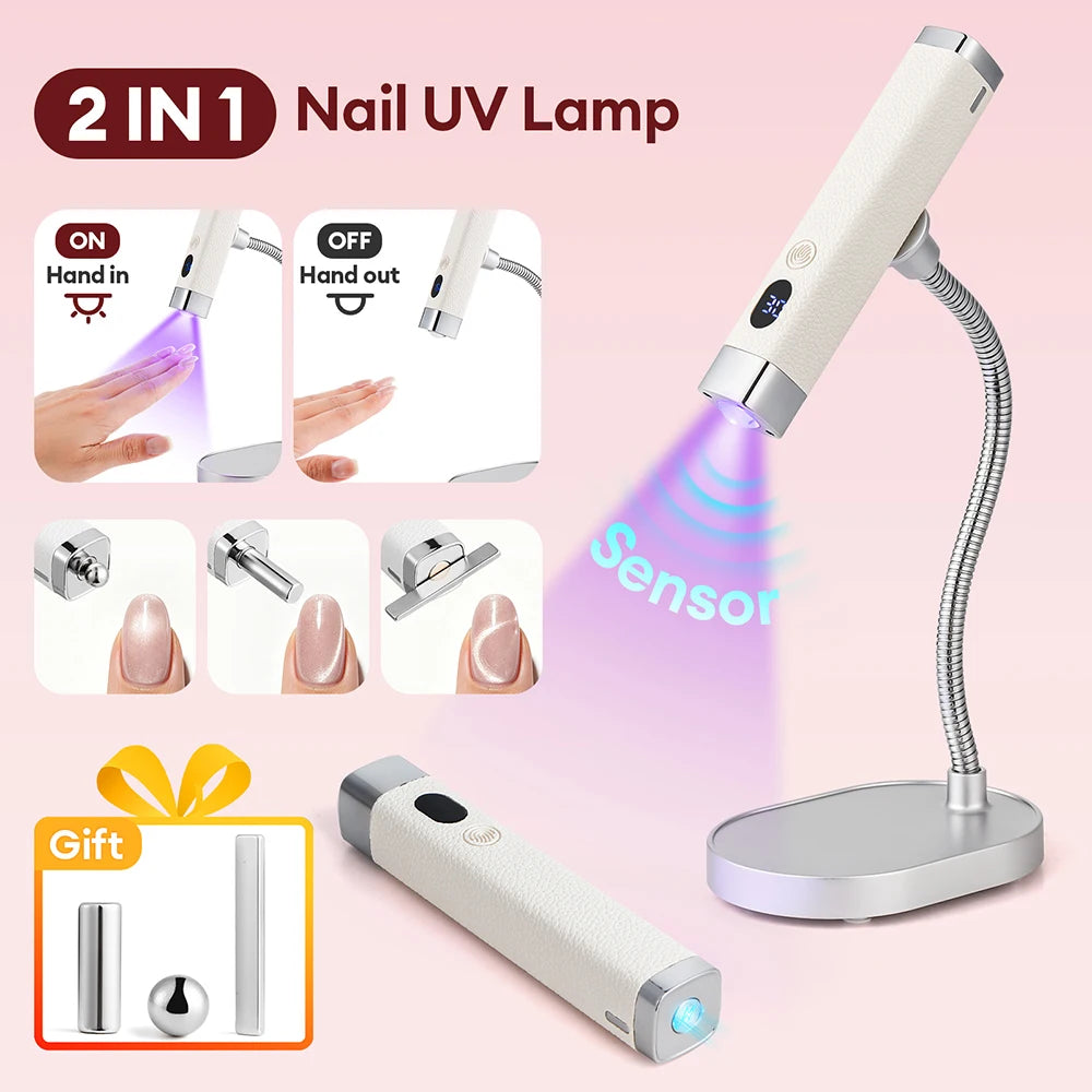Cat-eye Magnet Handheld Nail Lamp Auto Sensor Nail Dryer Nail Gel Curing Bracket Nail Lamp UV LED Light Gel Nail Fast Drying Pen