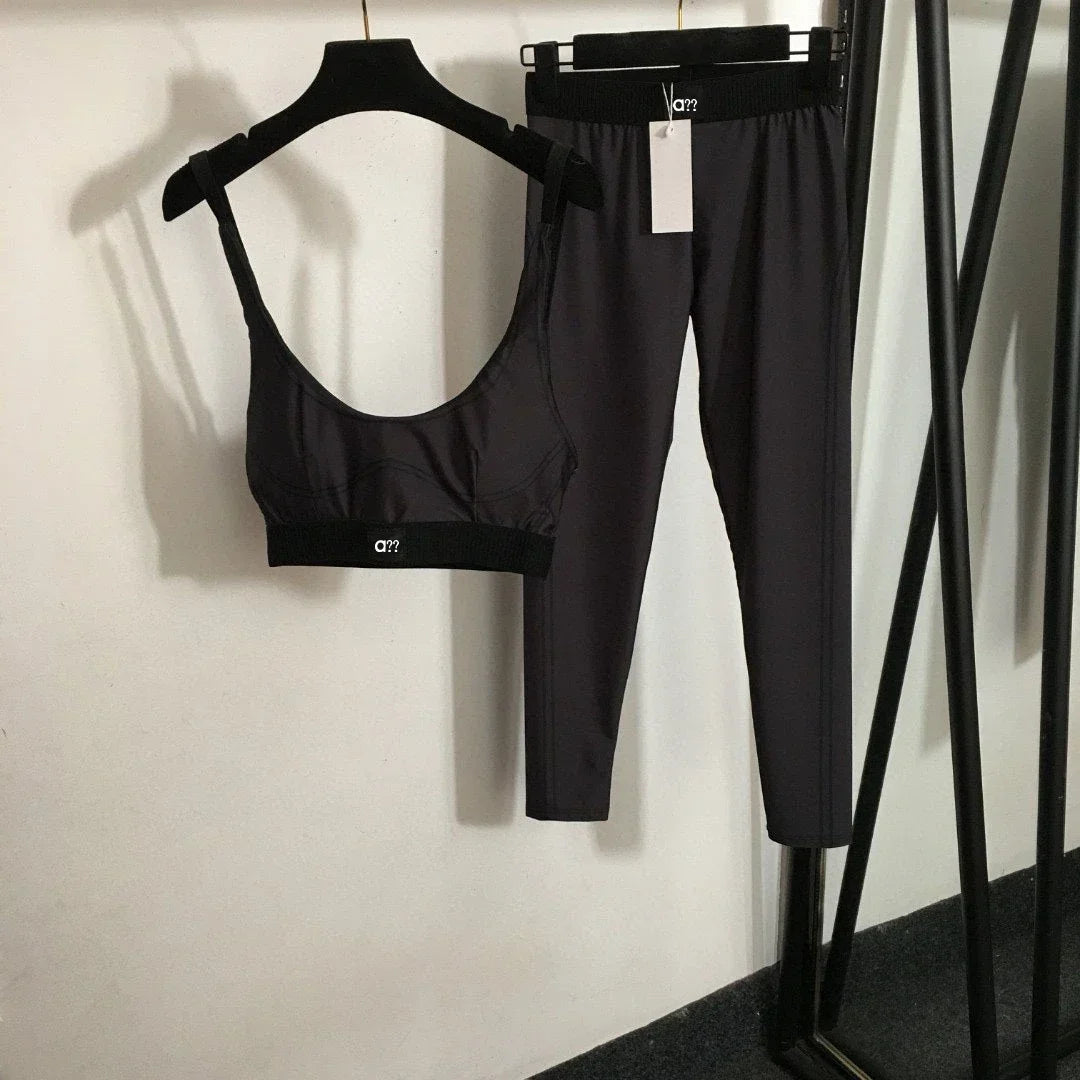 2026 Summer New Yoga Sports Suit Sling Vest Elastic Small Foot Leggings