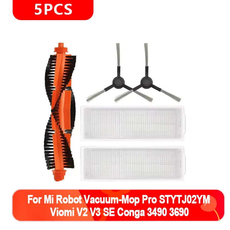 For Xiaomi Mi Robot Vacuum-Mop Pro STYTJ02YM Viomi V2 V3 SE Conga 3490 3690 Main Side Brush Hepa Filter Mop Parts accessories