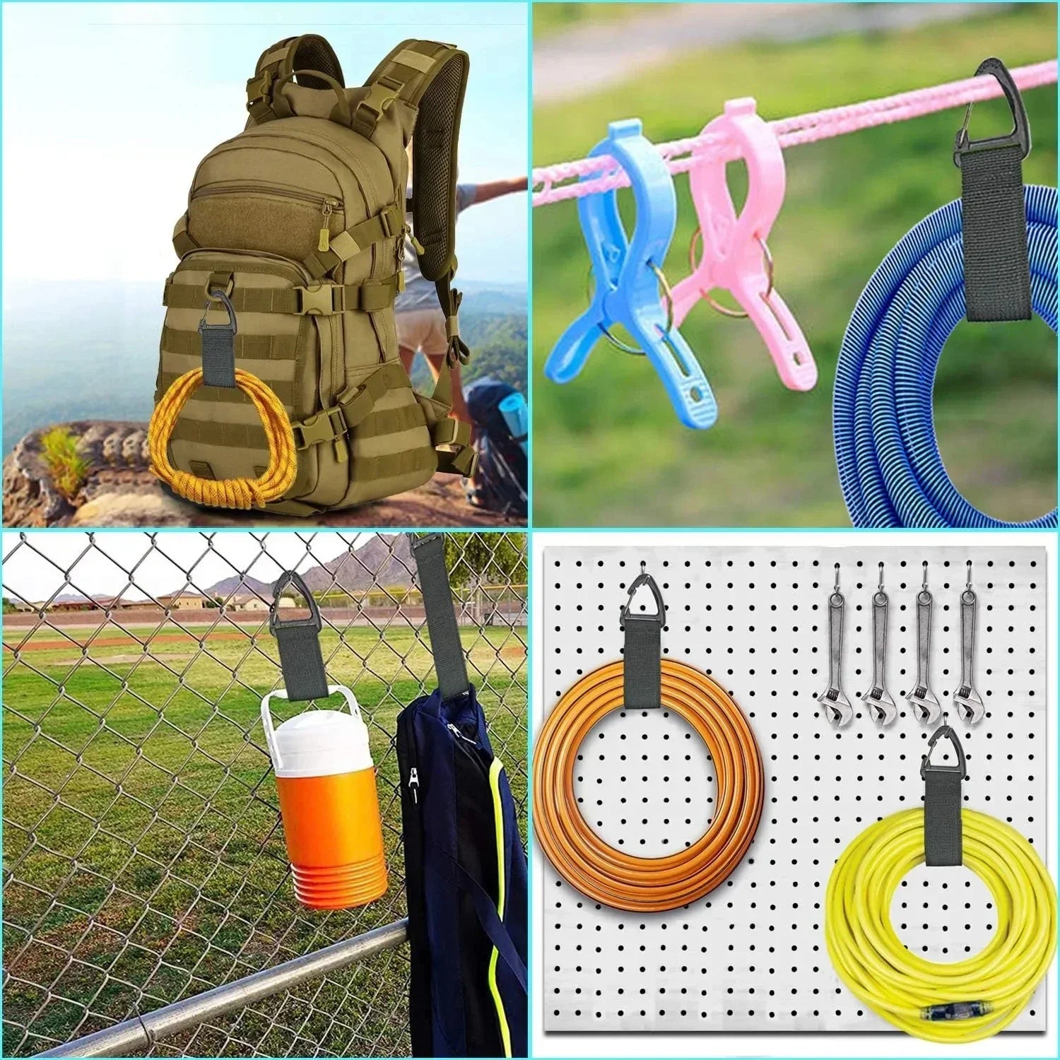 10/5PCS Triangle Buckle Wire Manager Power Cord Management Nylon Heavy Cord Storage Straps for Cable Hoses Car Organizer Holder