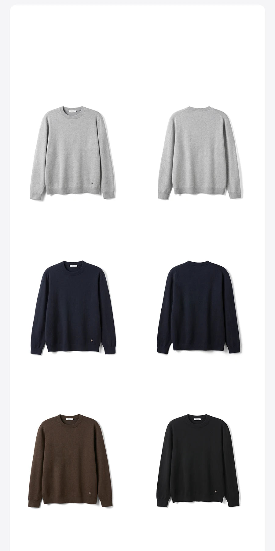 SIMWOOD 2026 Autumn New Regular Fit 12 Gauge Fine Sweater Men Antistaic Basic Knit Pullovers