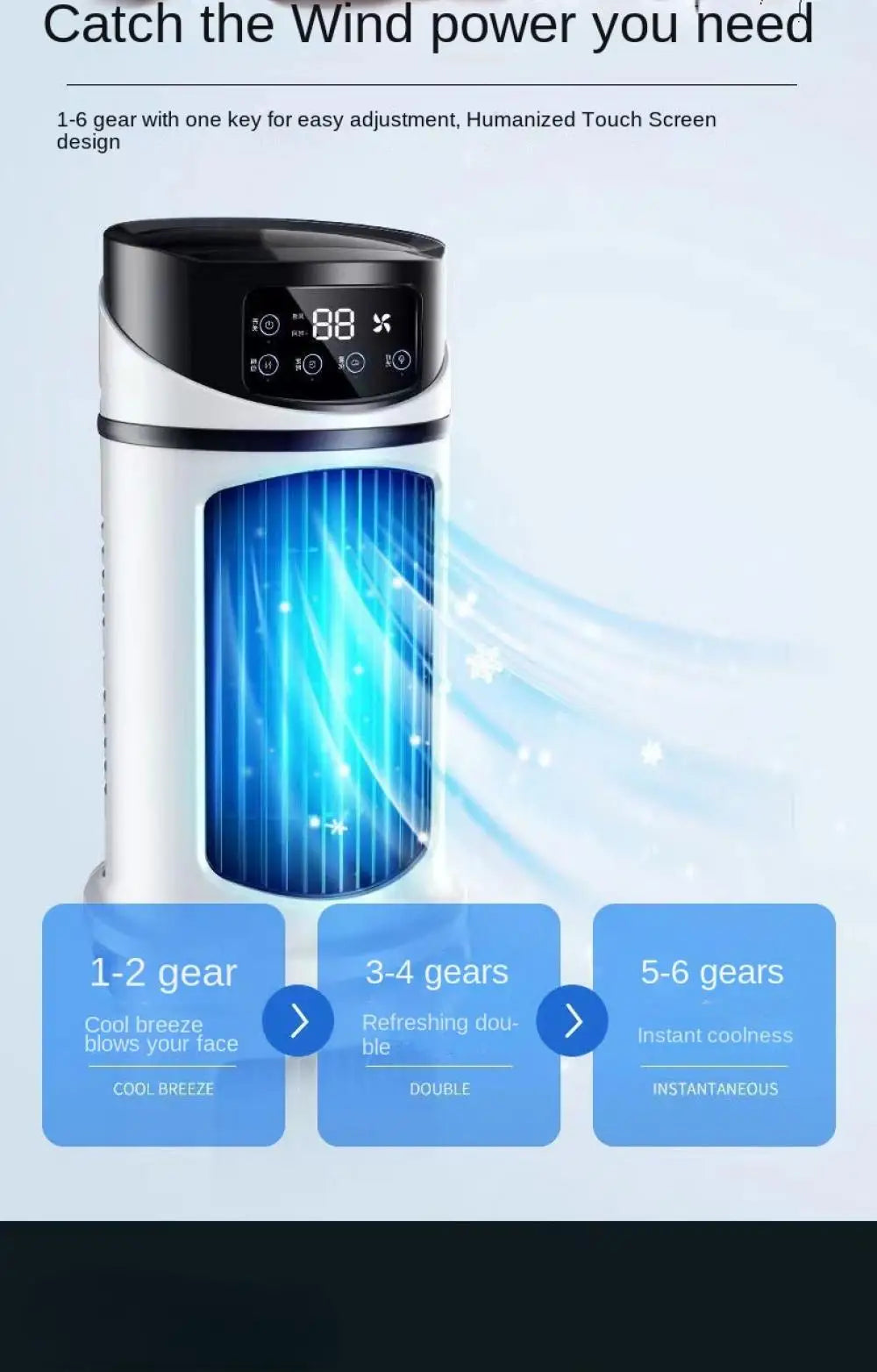 Fan Portable Cold Air Conditioning Multifunctional Air Cooled Fan Evaporative Small Air Cooler Air Conditioning Ventilador