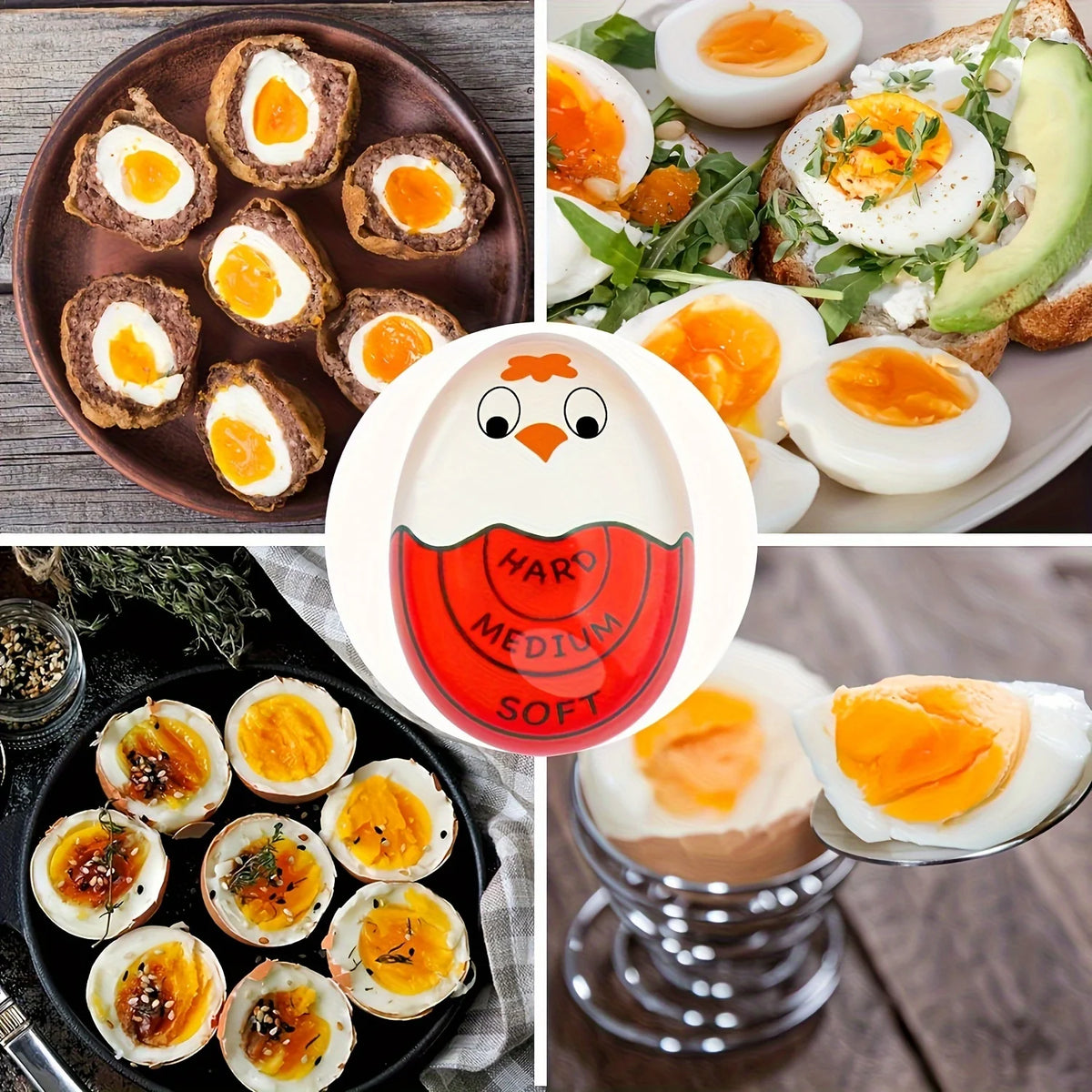 1/2pcs Chick Egg Timer Sensitive Color Change Indicator for Hard Soft Boiled Eggs Cooker Kitchen Gadget for Restaurants Bakeries