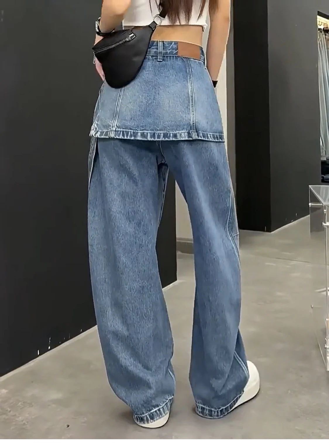 Women Jeans Autumn 2025 New Fashion jeans Pocket patchwork asymmetry Design Long Trousers Women's Clothing Cotton thin pants