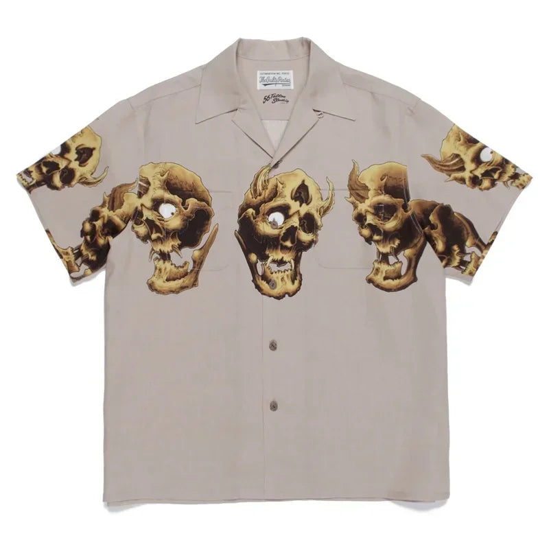 Classics 2025 WACKO MARIA Shirt Photo Print Vintage Men's And Women's Loose Hawaiian WACKO MARIA Short Sleeve Shirt T-Shirts