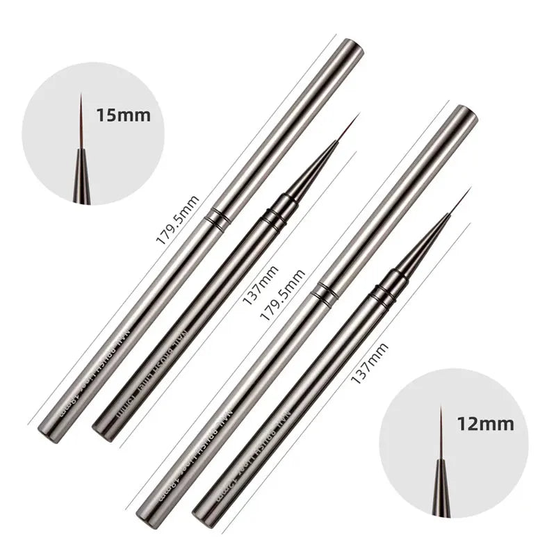 Nails Art Liner Brushes UV Gel Brush 6/9/12/15/18mm Nail Design Pen Elongated Lines Striping Painting Professional Manicure Tool