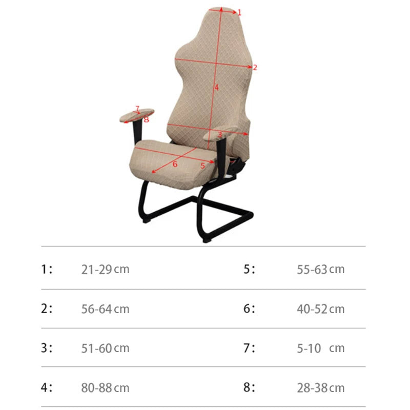 Gaming Chair Cover Sandwich Breathable Computer Chair Protector Dustproof Elastic OfficeChair Cover with Armrest Cover(NO Chair)
