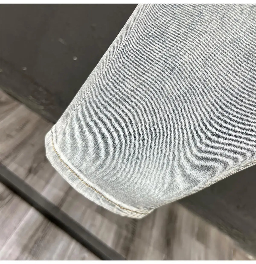 New Stylish Men's Denim Jeans Fashion Skinny Pants Summer 2023 Cowboy Casual Long Embroidery Washed Luxury Clothing for Men