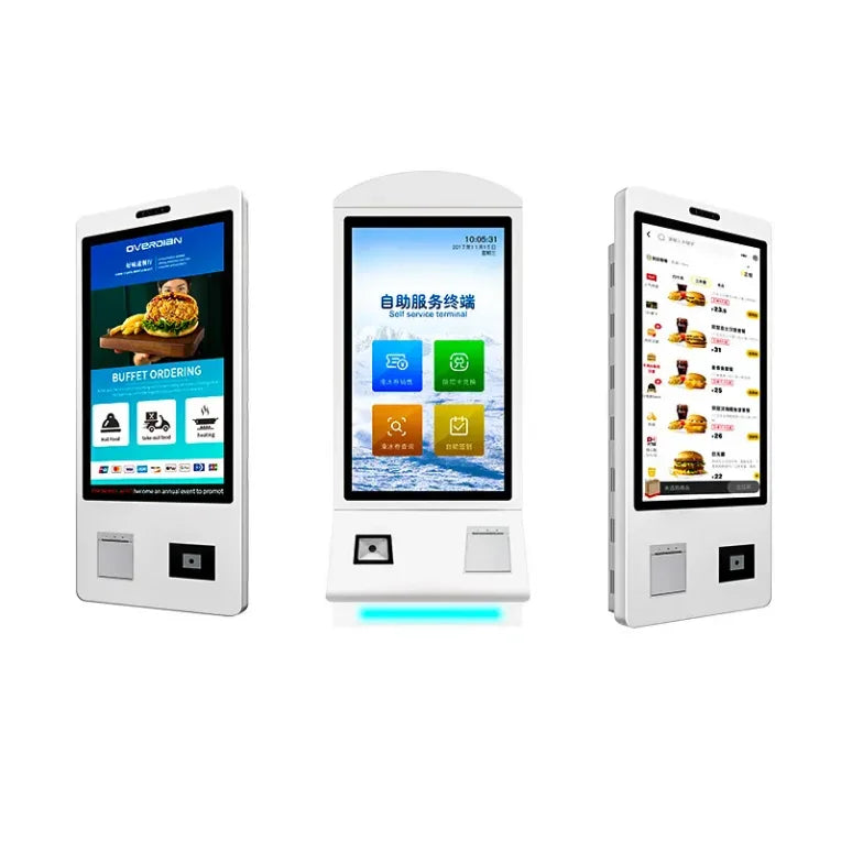 32-Inch Touch Screen Restaurant Self-Service Ordering & Checkout Kiosk with Floor-Standing Design for Indoor Use