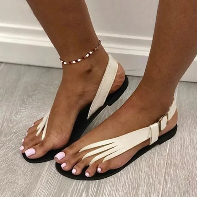 Summer Women Slippers Buckle Flat Sandals Fashion Outdoor Beach Shoes New Casual Flip Flops Metal Claw Slippers Slides Women
