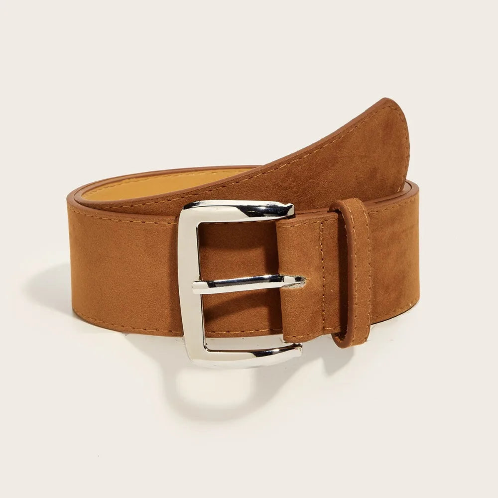 Maillard Styles Suede Leather Wide Belt Trendy Casual Pin Buckle Waistband Versatile Luxury Design Trouser Dress Belts Gifts