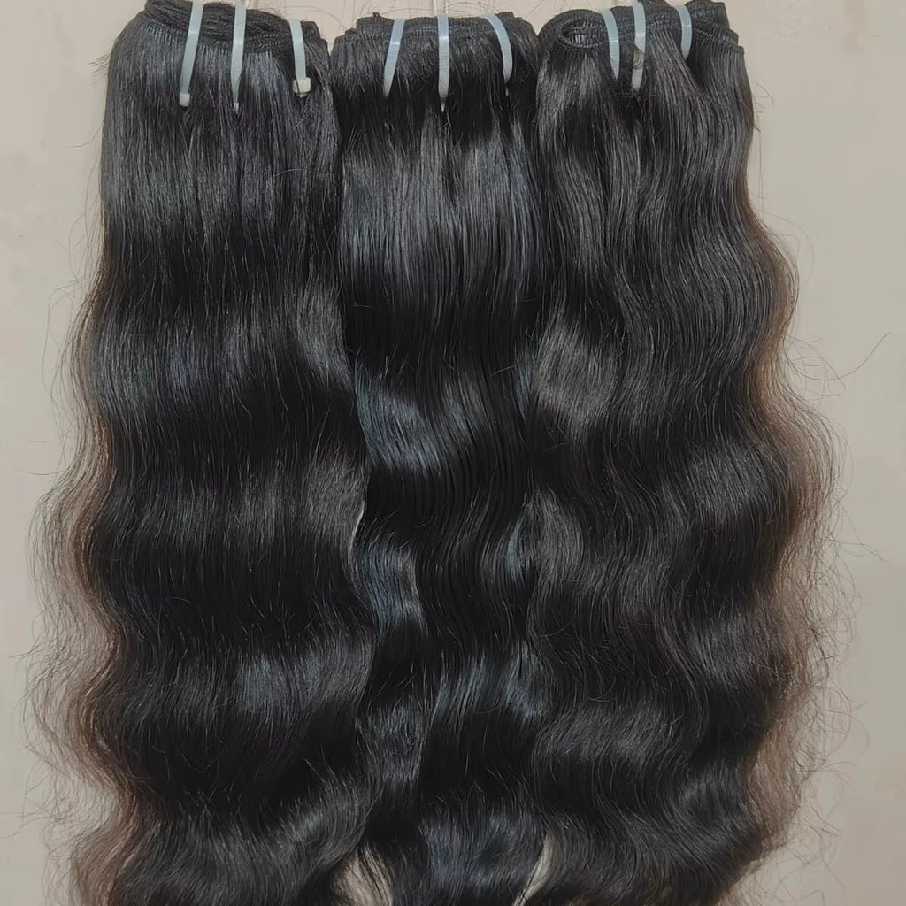 100% South India Unprocessed Virgin Cuticle Intact Hair Bundle Single Drawn Weft Natural Color Indian Human Hair Extensions