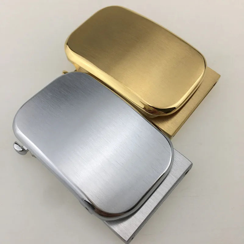 35mm Solid Brass Belt Buckles Men Brushed Metal Automatic Buckle for 33-35mm Waistband Belts Head DIY Leather Craft Accessories