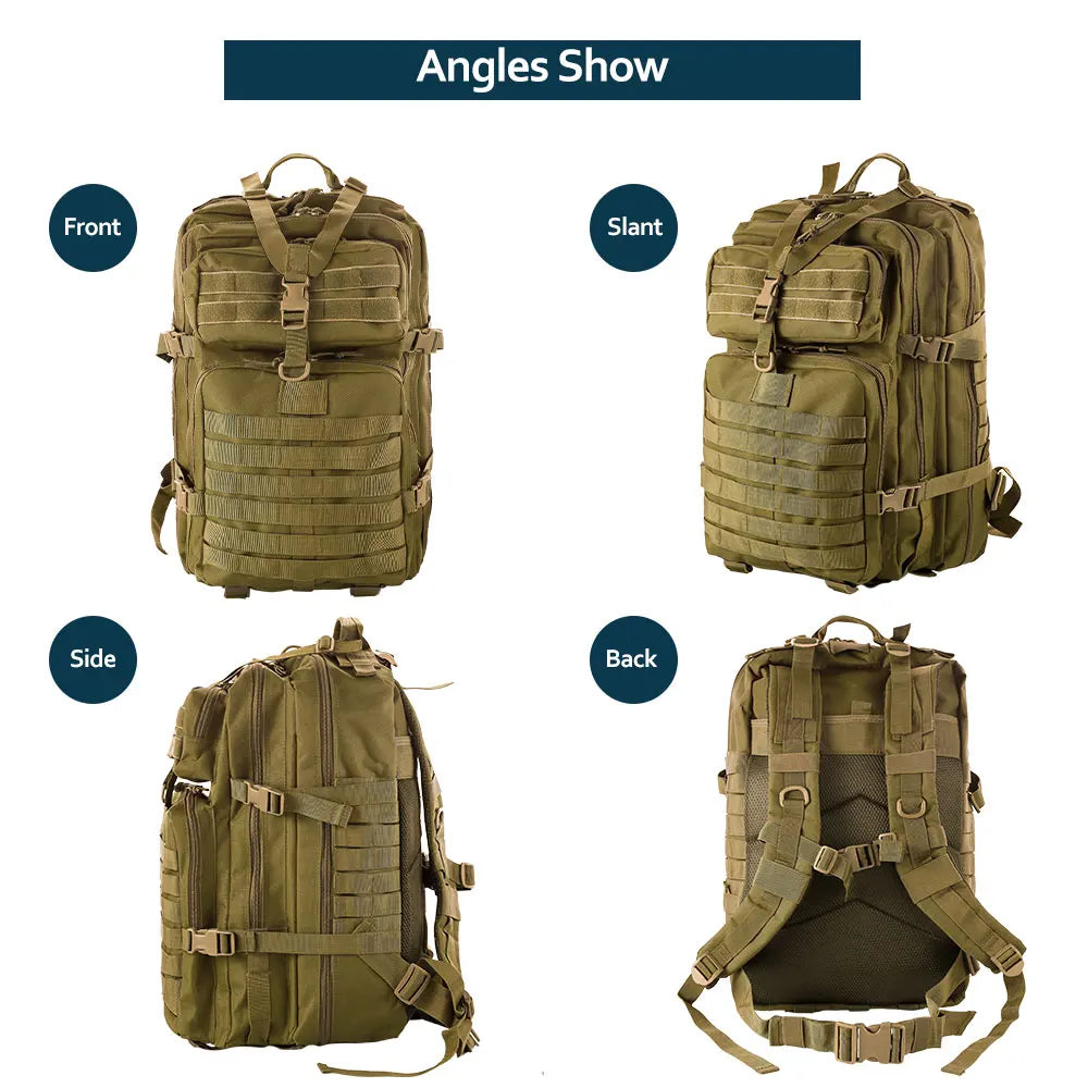 50 Liters Outdoor Tactical Dual Shoulder Large 3P Backpack Backcountry Cycling Sports Backpack Travel Attack Camouflage Multi-Fu
