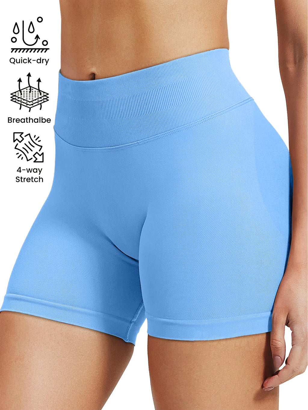 High stretch hip lifting fitness yoga shorts with peach hips and no awkward lines, Pilates medium intensity training shorts