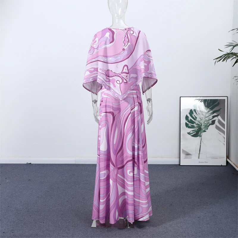 Bohemian Printed Shirt Skirt Suits Women Vintage Irregular Long Sleeve Top Female Sets High Waisted Long Skirt Ladies Outfits