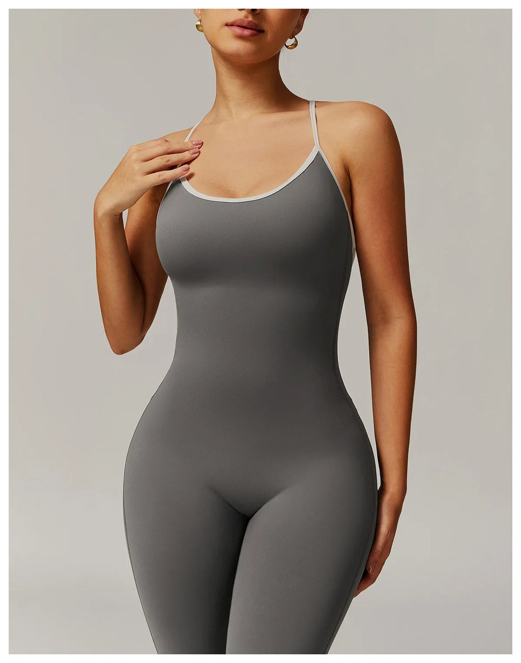 Nude Cross Back Yoga Onesie Pleated Micro Stretch Running Sports Fitness Horn Onesie