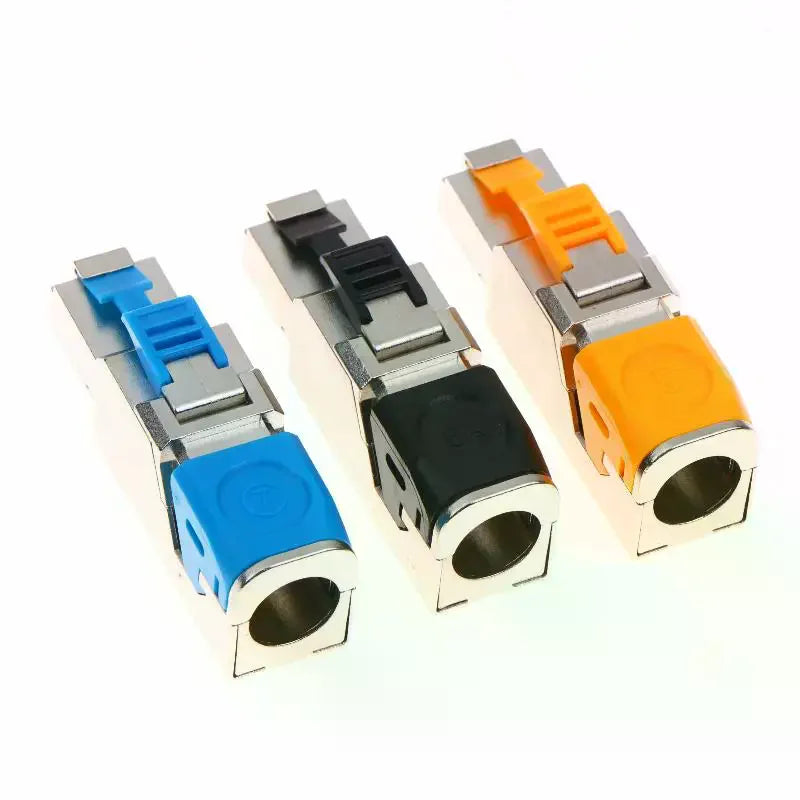 Metal RJ45 Cat8 Connector - 2000MHz 40Gbps Shielded Ethernet Plug for 22-24AWG LAN Cables, Easy Termination, Reusable ﻿