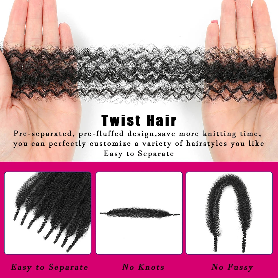 1-8 Packs Afro Twist Hair#4 30 350 12 16 inch Springy Marley Twist Braiding Hair Pre-Separated Kinkys Bulk Hair for Locs Crochet